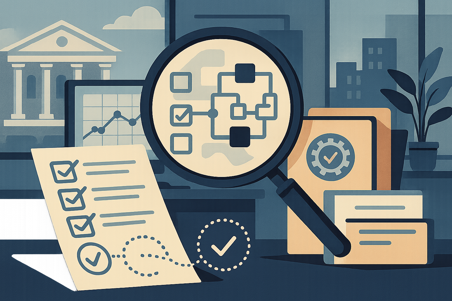 Editorial illustration for the article 'California DFPI Orders United Trust Escrow, Inc. to Cease Operations' about California Department of Financial Protection and Innovation.